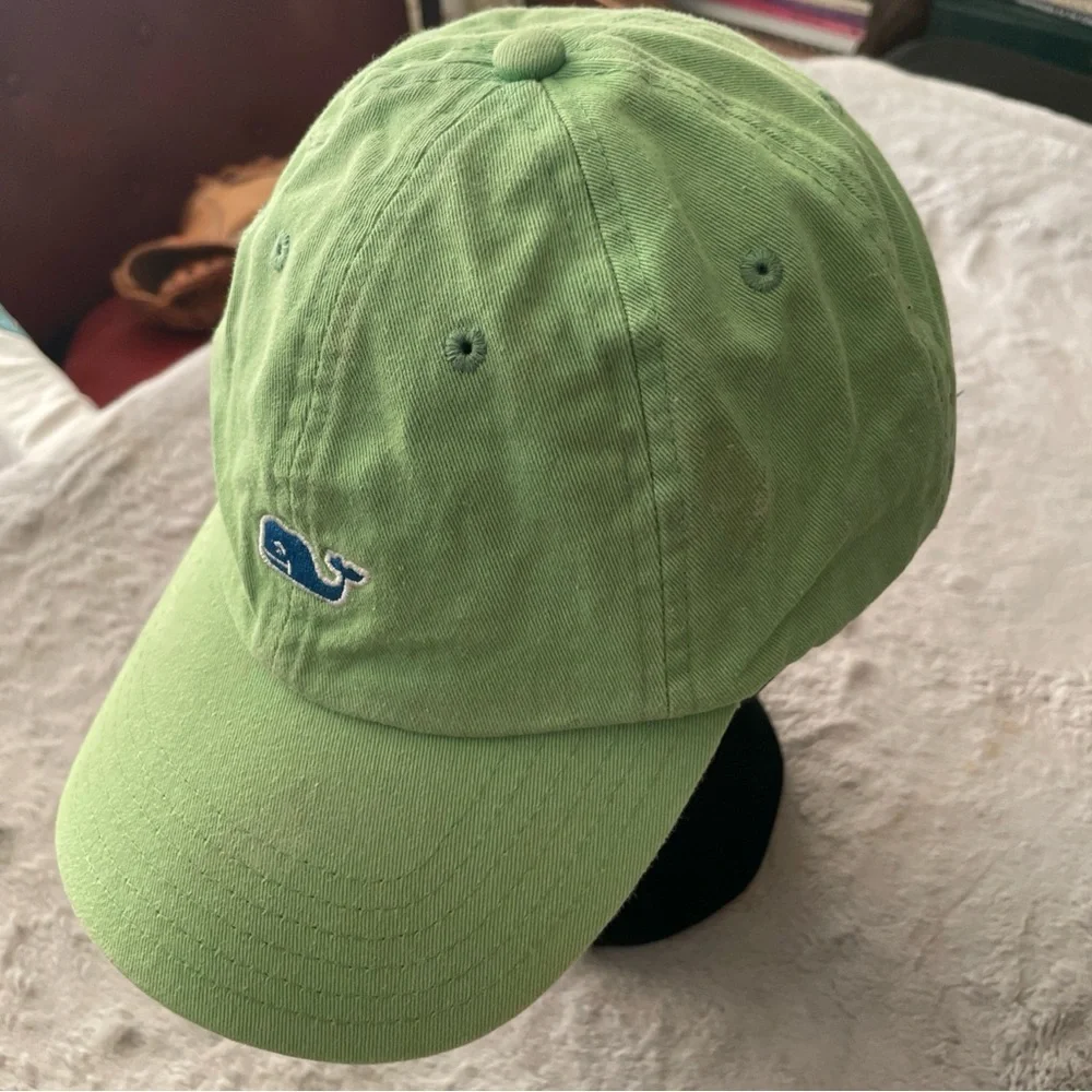 Vineyard Vines Green Whale Logo Baseball Cap adjustable